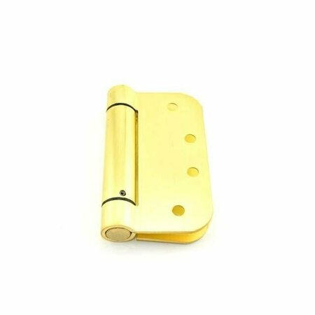 BEST HINGES 4in x 4in 5/8in Radius Standard Weight Spring Hinge # 422202 Satin Brass Finish RD2068R44